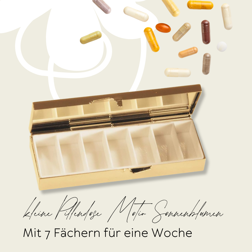 Kleine Pillendose für 7 Tage von Fridolin – Motiv: Van Gogh Sonnenblumen