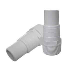 2 Stück Pool Schlauchverbinder, Schlauchtülle, Pumpenanschluss, Schlauchanschluss für Poolpumpen oder Skimmer Ø 32/38mm auf 1,5 Zoll Schlauchstutzen weiß