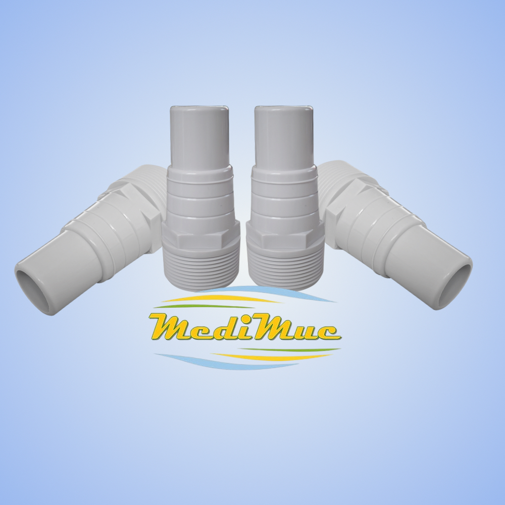 4 Stück Pool Schlauchverbinder, Schlauchtülle, Pumpenanschluss, Schlauchanschluss für Poolpumpen oder Skimmer Ø 32/38mm auf 1,5 Zoll Schlauchstutzen weiß – Bild 5