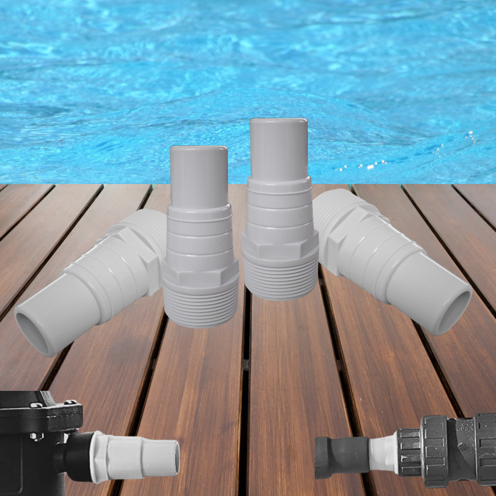 4 Stück Pool Schlauchverbinder, Schlauchtülle, Pumpenanschluss, Schlauchanschluss für Poolpumpen oder Skimmer Ø 32/38mm auf 1,5 Zoll Schlauchstutzen weiß – Bild 4