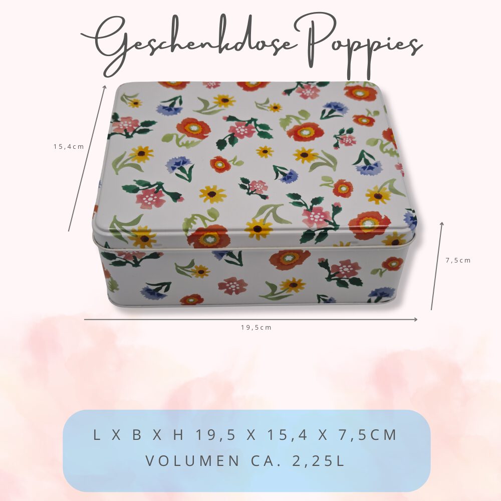 Vorratsdose, Keksdose - Geschenkdose Motiv Poppies – Bild 3